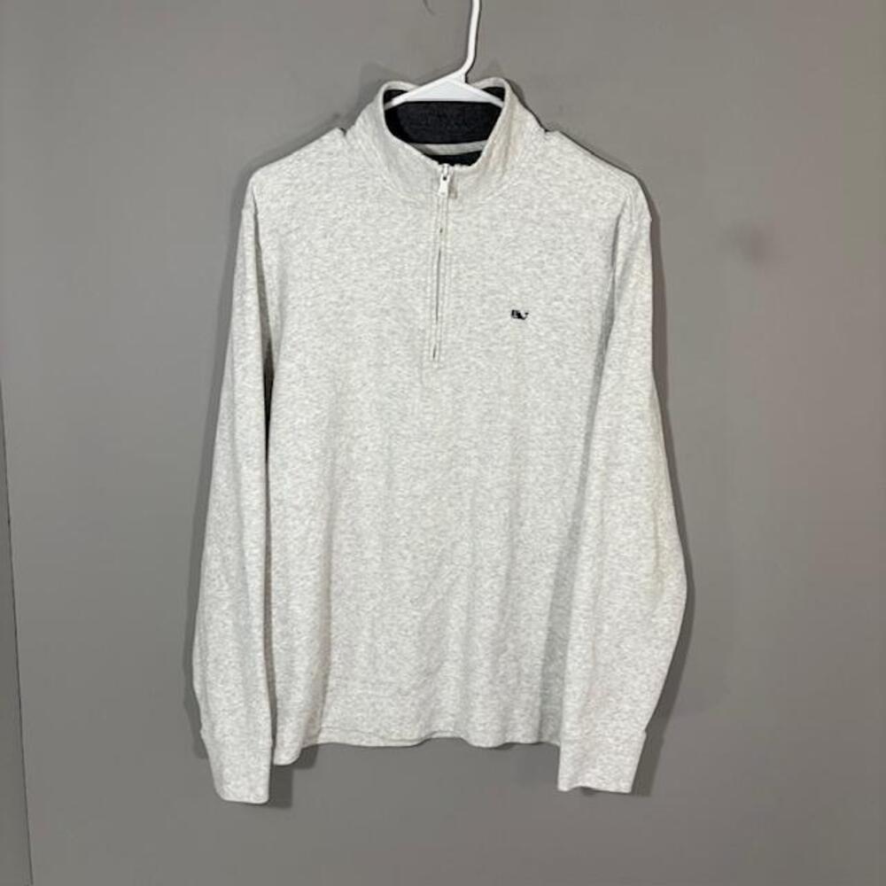 Vineyard Vines Pullover Mens Medium Gray 1/4 Zip Long Sleeve Performance Top